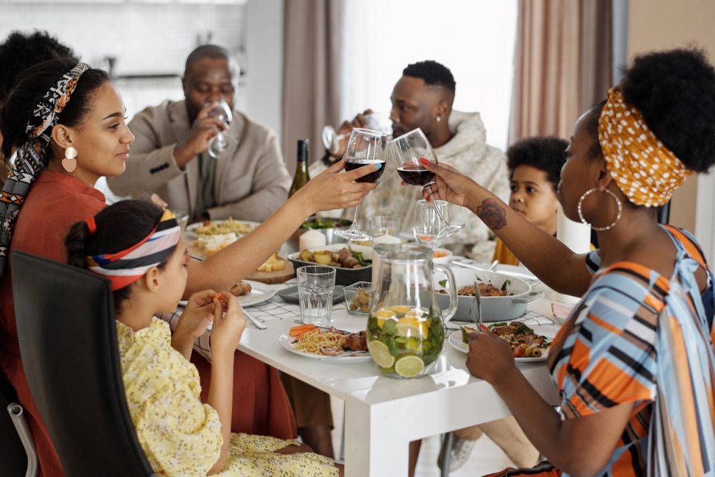 African American family sharing a holiday meal