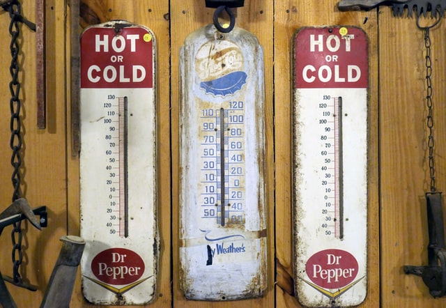 three vintage wall thermometers
